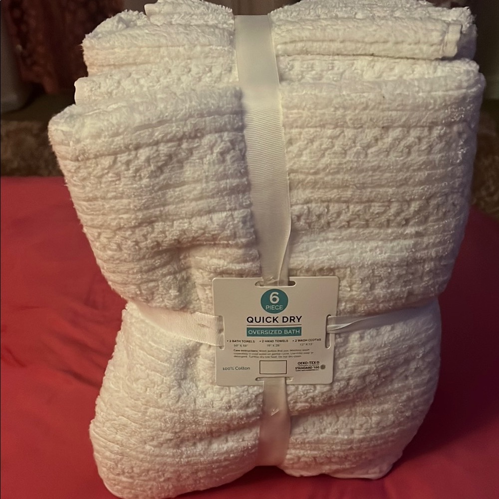 Quick Dry Oversized Bath Towel Set - White